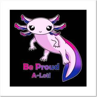 Bisexual Pride Axolotl (With Eyelashes) Posters and Art